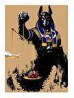 Anubis Ve Adalet Art Mdf Tablo 18cm X 27cm