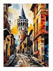Yağlıboya Galata Kulesi Mdf Tablo 18cm X 27cm
