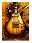 Klasik Elektro Gitar Tasarım Ahşap Tablo