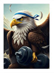Ağırlık Kaldıran Kartal Art Mdf Poster