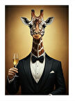 Smokinli Zürafa Art Mdf Poster