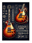 Elektro Gitar Çizimi Mdf Tablo