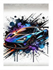 Soyut Yarış Arabası Mdf poster