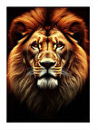 Gerçekçi Aslan Portresi Modern Ahşap Tablo