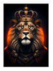 Aslan Kral Portresi Desenli Mdf Tablo