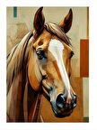 Detaylı At Portresi Desenli Mdf Tablo