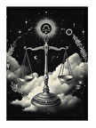 Adalet Terazisi Çizimi Art Mdf Poster