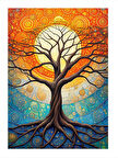Köklerden Yükselen Ağaç Desenli Ahşap Tablo