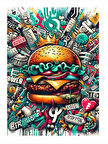 Hamburger Sanat Patlaması Art Mdf Tablo