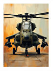 Savaşçı Helikopter Hareketi Modern Ahşap Tablo