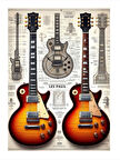 Les Paul İkiz Gitarlar Dekoratif ahşap Tablo