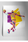 Metal Baskı Parlak Duvar Tablosu - Lebron James Lakers