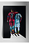 Metal Baskı Parlak Duvar Tablosu - Ronaldo Messi