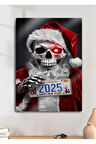 Happy New Year, Mutlu Yıllar Kurukafa Noel - Metal Tablo
