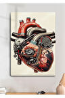 Kalp Motor Dekoratif Metal Baskı Duvar Tablosu