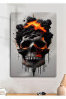 Fire Skull - Yanan Kurukafa - Metal Tablo