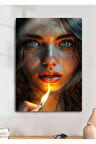 Parlak Metal Baskı Tablo - Vektörel Güzel Kadın