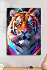 Metal Parlak Baskı - Tiger, Kaplan Dekoratif Tablo