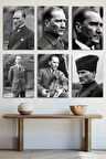 Metal Baskı - Mustafa Kemal Atatürk, 6'lı Dekoratif Tablo