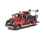 Dekoratif Metal İtfaiye Araba Kumbaralı Fotoğraf Çerçeveli