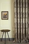 Massarelli Fon Perde Damask Desen Koyu Kahve Pilesiz 