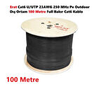 Erat DMP1ER2552IHBUU185 Cat6 U/UTP 23AWG 250 MHz Pe Outdoor Dış Ortam Full Bakır Cat6 Kablo 100 Metre