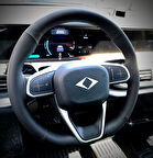 DİKİŞLİ DİREKSİYON KILIFI SİYAH DERİ NOKTALI DERİ SİYAH DİKİŞLİ TOGG İÇİN