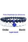 Öğrenci Doğal Lapis Lazuli,Havlit ,Oniks Yıldız Düşüklüğü İçin Şifalanma Bileklik 8mm