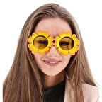 Papatya Şekilli Turuncu Sarı Hawaii Parti Gözlüğü