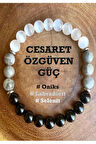 Doğaltaş  - Cesaret - Özgüven - Güç - Mutluluk - Unisex ( Oniks - Labradorit - Selenit )
