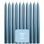 Mavi Renkli Şamdan Mum 10 Lu Paket 25 cm