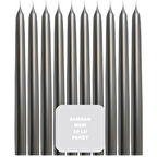 Gümüş Renkli Şamdan Mum 10 Lu Paket 25 cm