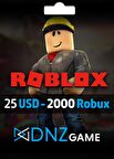Roblox Gift Card 25 USD 2000 Robux
