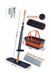 Katlanabilir ve Tekerlekli Mop Seti – Yedek Mop Başlıklı, 130 cm Uzun Saplı, Pratik Temizlik Mop Set