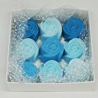 Sabun - Kokulu Süs Sabunu - Gül 9 Adet Mavi - 3cm*2cm