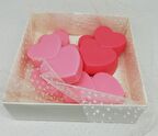 Sabun - Kokulu Süs Sabunu - Kalp 6 Adet Pembe-5cm