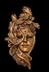 TAVUS KUŞU MASKELİ KADIN DUVAR MASK KAHVE-BRONZ