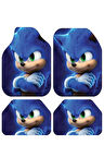 Dekoratif Dijital Baskılı Sonic Desen Her Araca Uyumlu Yıkanabilir Oto Paspas Takımı