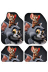 Dekoratif Dijital Baskılı Tom ve Jerry Desen Her Araca Uyumlu Yıkanabilir Oto Paspas Takımı