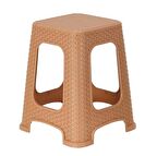 Mandella Sağlam Plastik Star Rattan Büyük Tabure (6 Adet) Tik