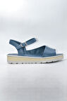 Kadın Mavi Hakiki Deri Comfort Sandalet ve Ayakkabı - ( DRN-484 )