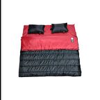 DOREX -18 350 GR ELYAF DOLGU ÇİFT KİŞİLİK YASTIKLI ÇOCUK UYKU TULUMU SİYAH İÇ ASTAR KIRMIZI