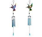 Sinek Kuşu Tasarımlı Rüzgar Çanı Metal ve Cam Malzeme Dekoratif Rüzgar Çanı-1