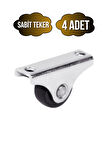 Sabit Tabanlı Masa Tekeri Sehpa ve Dolap Tekeri(TEKER ÇAPI:17MM YÜKSEKLIK:20MM)(KROM-SİYAH)(4 ADET)
