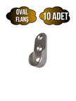 Oval Askı Borusu Flanşı Dolap ve Mobilya Oval Boru Flanşı(İÇ ÖLÇÜLERİ EN:15MM BOY:25MM)(10 ADET)