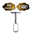Oval Ayaklı Açık Askı Borusu Flanşı Mobilya Oval Boru Flanşı(İÇ ÖLÇÜLERİ EN:15MM BOY:25MM)(2 ADET)