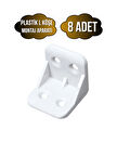L Bağlantı Plastiği Dolap Köşe Bağlantı Montaj Plastiği(BEYAZ)(20X20X30MM)(8 ADET)