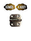 Tavla Menteşesi Stoplu Mobilya Kutu Menteşesi(GÜMÜŞ)(4 ADET)(EN:3CM BOY:3CM)