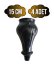 Tombul Siyah 15cm Plastik Ayak Mobilya Masa ve Dolap Ayağı(SİYAH)(15CM)(4 ADET)