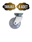 Düz Tabla Şeffaf Lastik Masa Tekeri Sehpa Tekeri(7CM)(METAL)(ŞEFFAF)(50x20MM)(4 ADET)